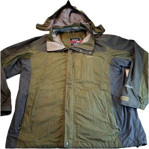 Eddie Bauer Mens WeatherEdge Hooded Wind Breaker Jacket Sz L